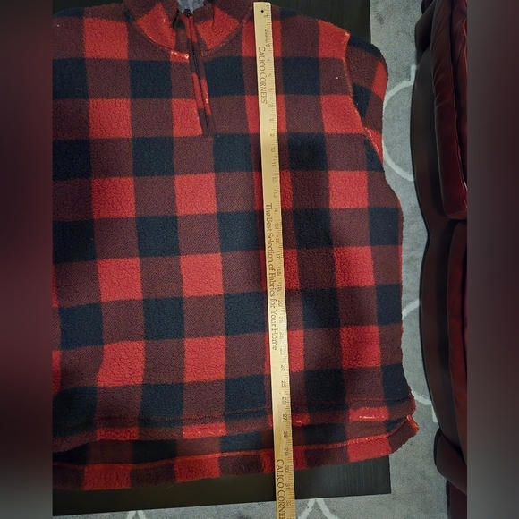 Wrangler NWT Womems Buffalo Plaid Sherpa Sweater 1/4 Zip Size XL - Picture 12 of 14